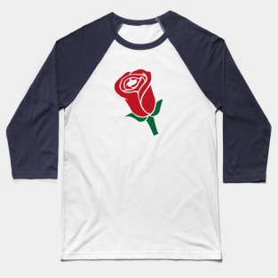 Red Rose Bud Baseball T-Shirt